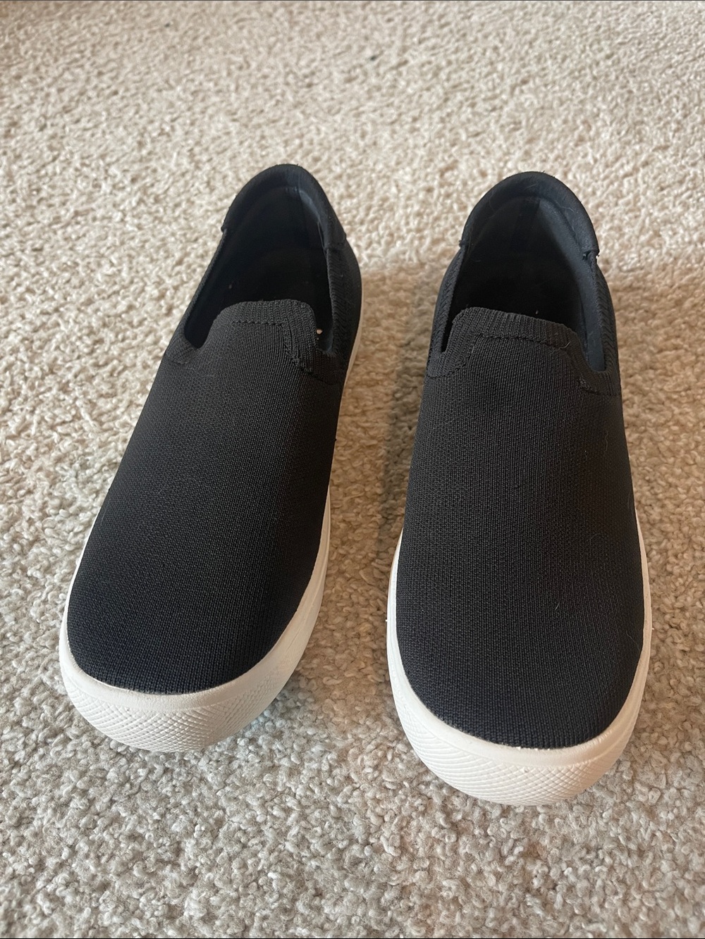 Vessi Boardwalk Black Slip-On Canvas Sneakers with White Sole